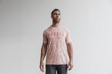 Nobull Men's T Shirts Rose Pink | Australia (BS7026)